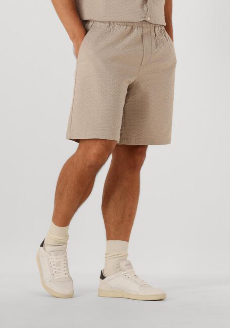 Beige SELECTED HOMME Korte broek SLHLOOSE-ACE SEERSUCKER STRING SHORTS - large