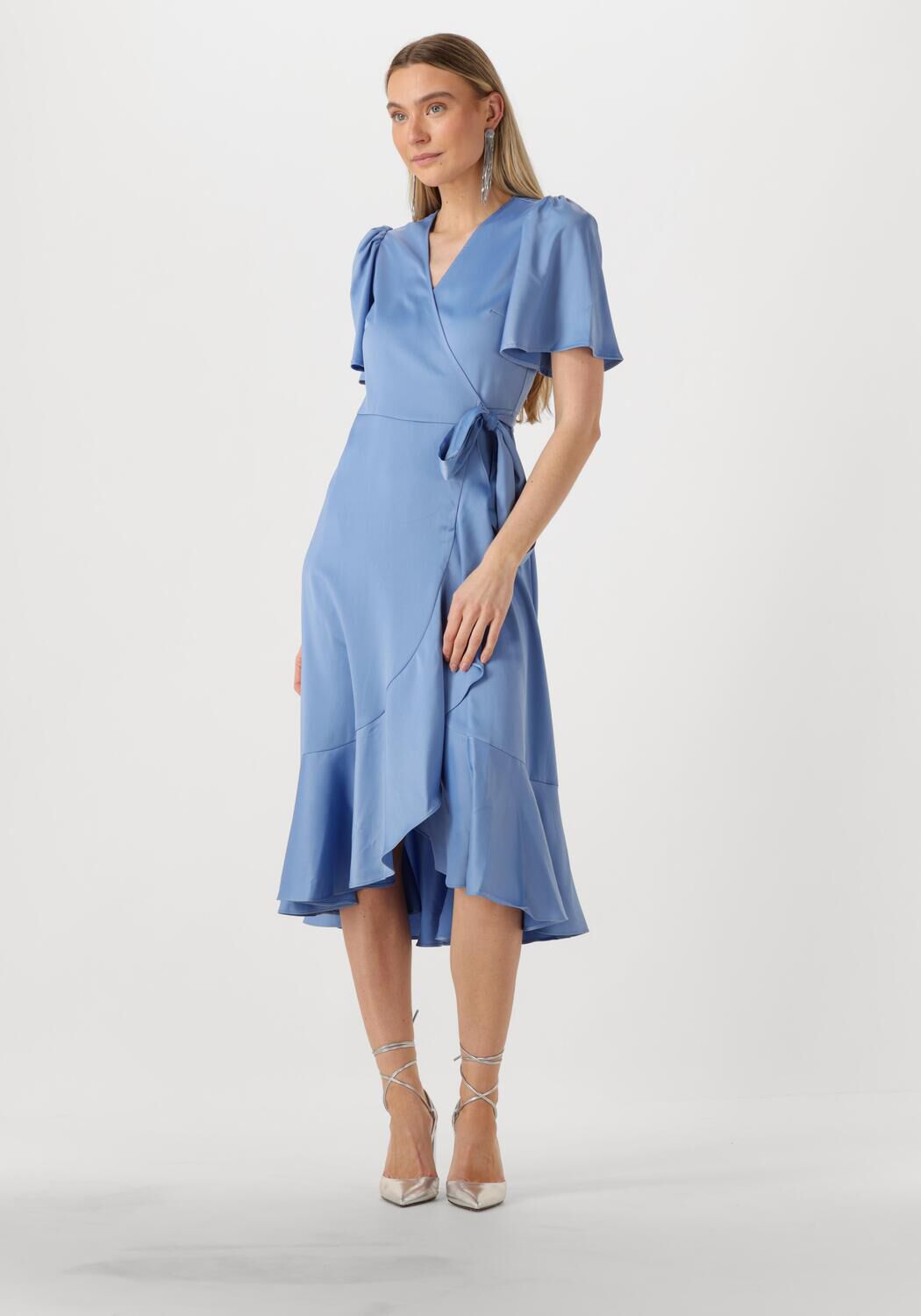 Y.A.S. Dames Jurken Yasthea Midi Wrap Dress Lichtblauw