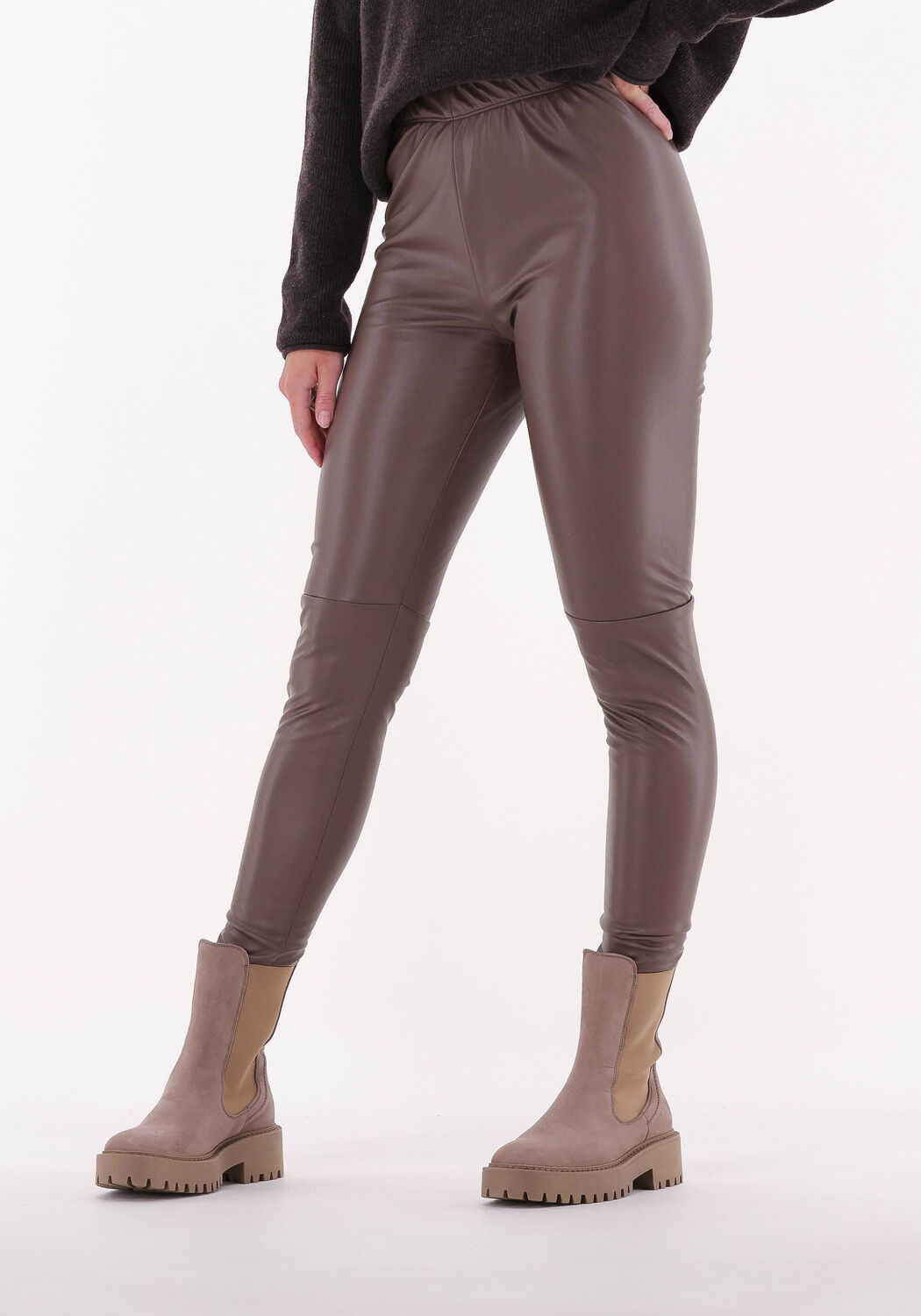 Bruine PENN INK Legging TROUSERS LEATHERLOOK Omoda