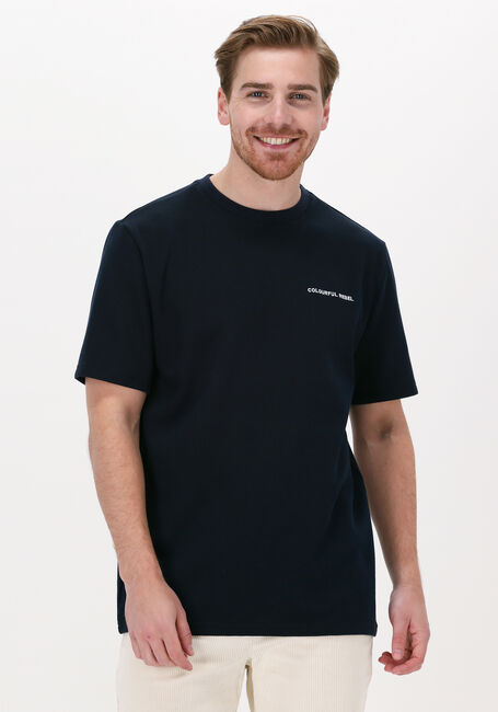 Blauwe COLOURFUL REBEL T-shirt STRUCTURE TEE - large