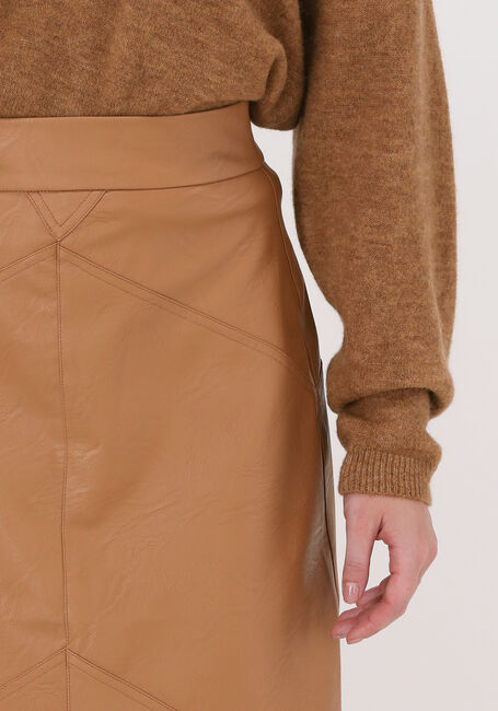 Cognac 10DAYS Midirok VEGAN LEATHER SKIRT - large