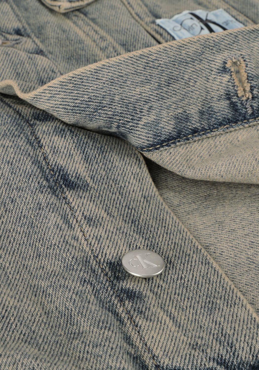 Blauwe CALVIN KLEIN Spijkerjas BOXY DENIM JACKET - large