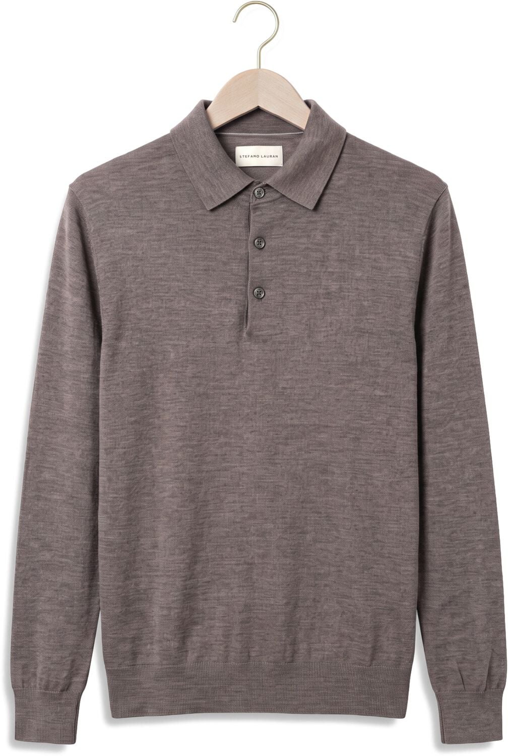 STEFANO LAURAN Heren Truien & Vesten Polo Button Merino Taupe