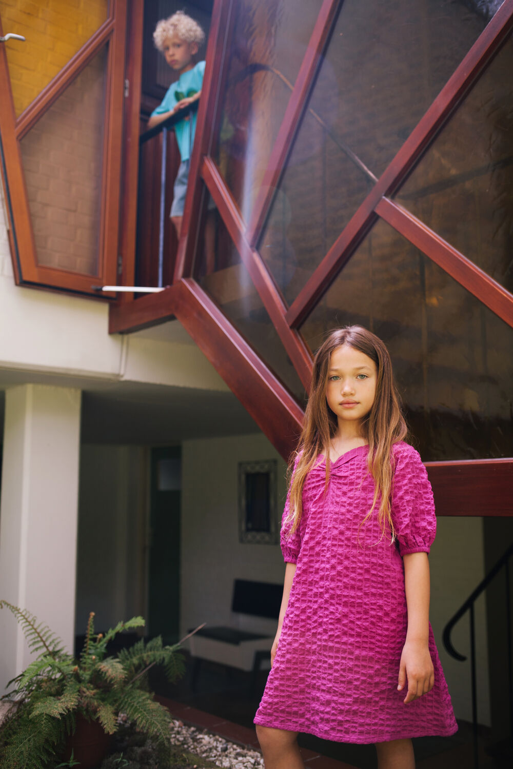 Paarse DAILY BRAT Mini jurk PUFFY DRESS - large