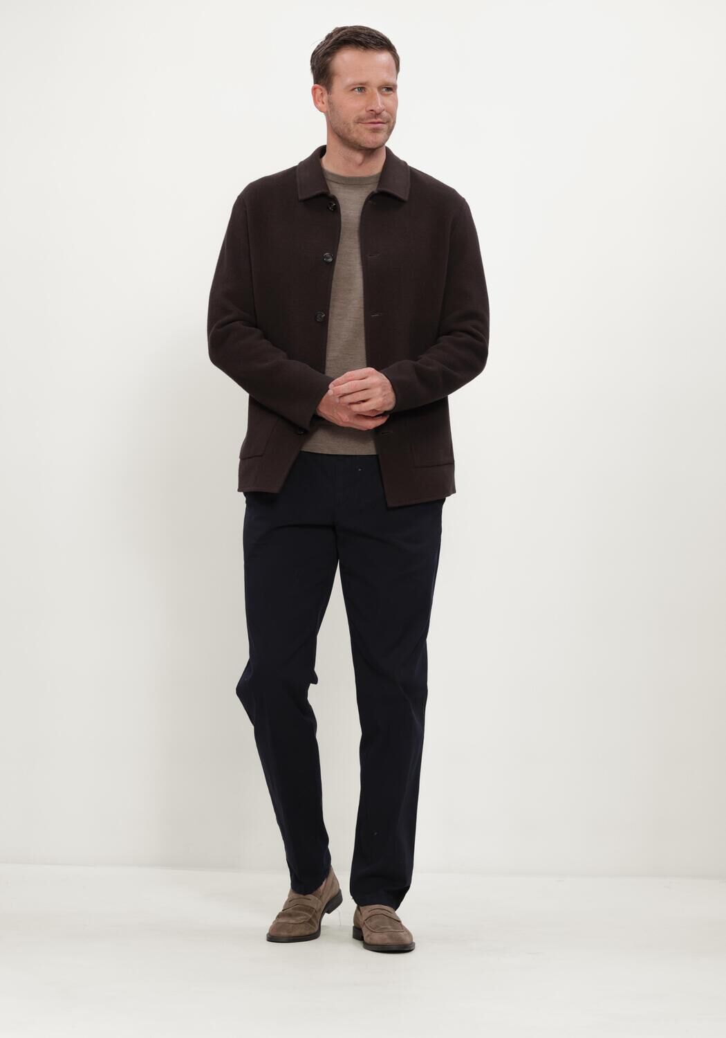 PROFUOMO Heren Overshirts Overshirt Wo Basic Bruin