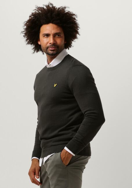 Donkergrijze LYLE & SCOTT T-shirt COTTON CREW NECK JUMPER - large