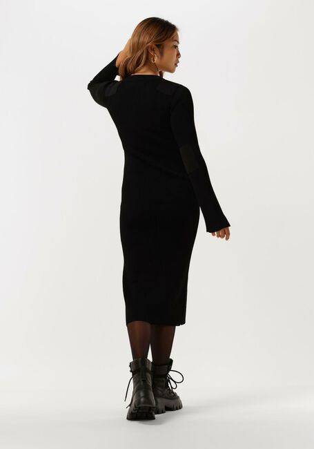 Zwarte NOTES DU NORD Midi jurk ELENA KNITTED DRESS - large