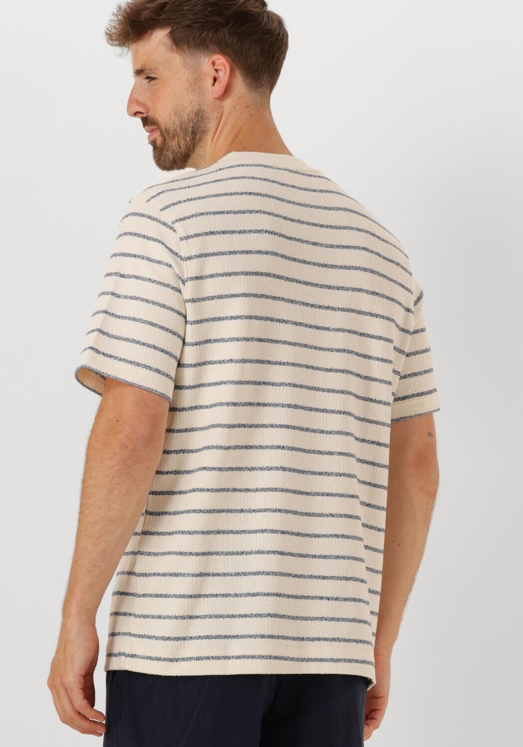 SELECTED HOMME Heren Polo's & T-shirts Slhdjango Stripe Ss O-neck Tee Blauw
