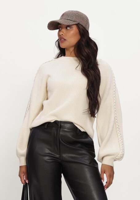 Ecru OBJECT Trui OBJHANNAH L/S RE KNIT PULLOVER NOOS - large