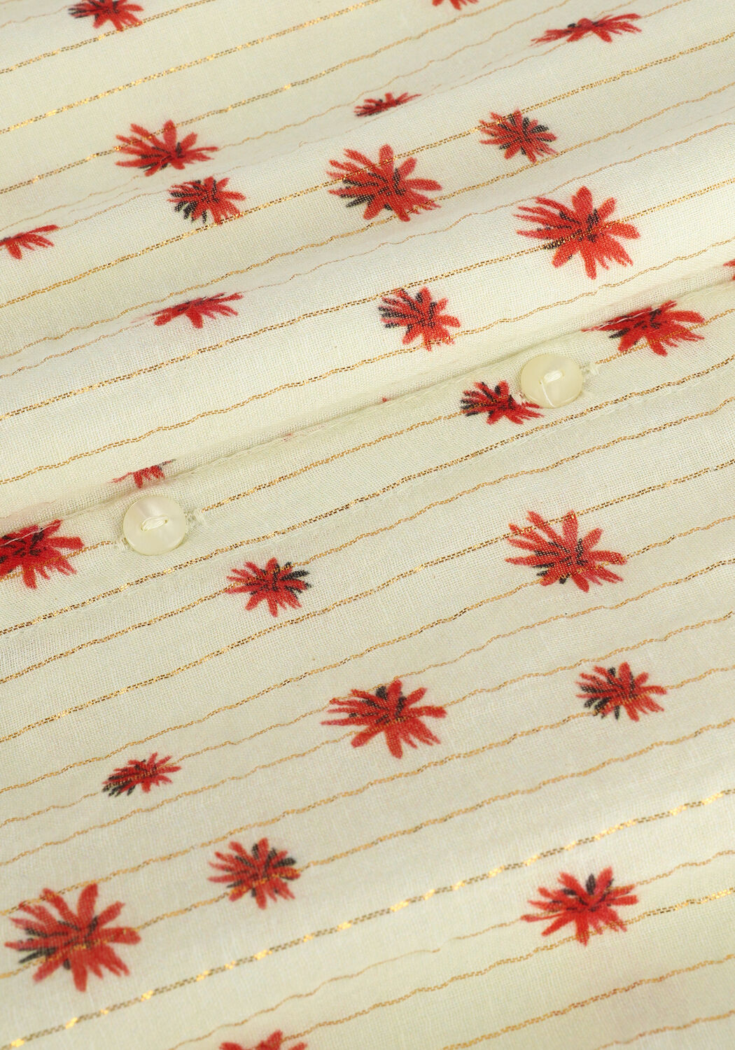 Creme POM AMSTERDAM Maxi jurk FLOWER POMS DRESS - large