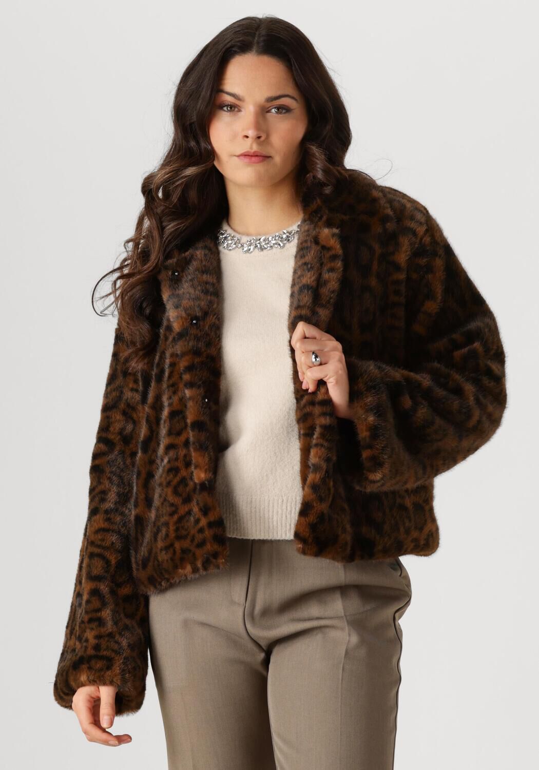 NEO NOIR Dames Jassen Melodie Leo Faux Fur Jacketdam Bruin