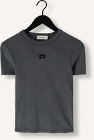 Donkergrijze CALVIN KLEIN T-shirt WASHED WOVEN LABEL RIB FIT TEE Donkergrijze CALVIN KLEIN T-shirt WASHED WOVEN LABEL RIB FIT TEE - medium