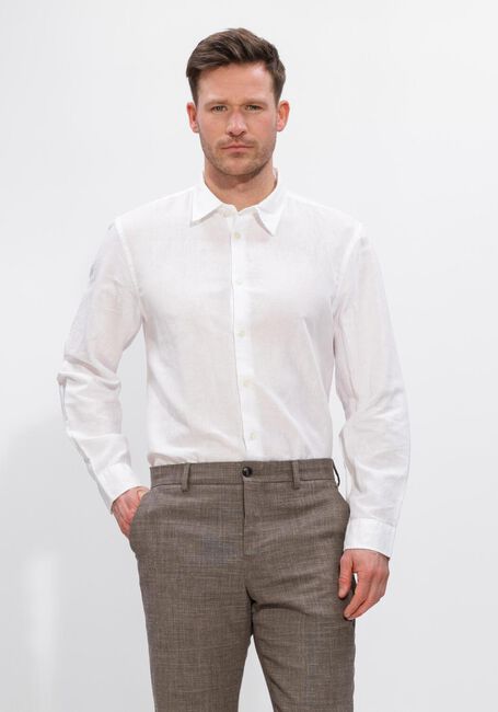 Witte SELECTED MEN Casual overhemd SLHREGCLAY LINENBLEND LS SHIRT CLA NOOS - large