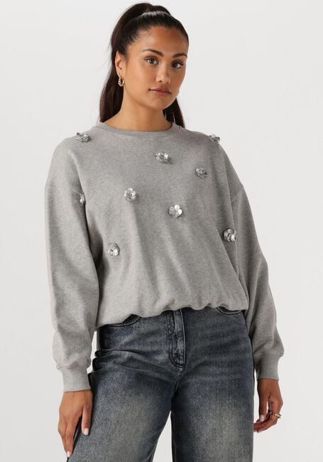 Grijze NUKUS Trui BEATRIZ PULLOVER FLOWER - large