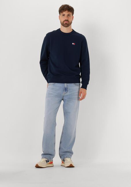 Donkerblauwe TOMMY JEANS Trui TJM REG BAGDE CREW EXT - large