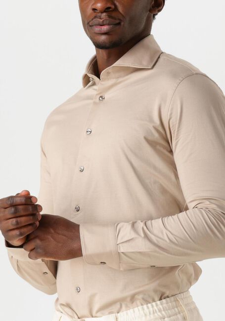Beige PROFUOMO Klassiek overhemd SHIRT CUTAWAY SF SC KNITTED - large