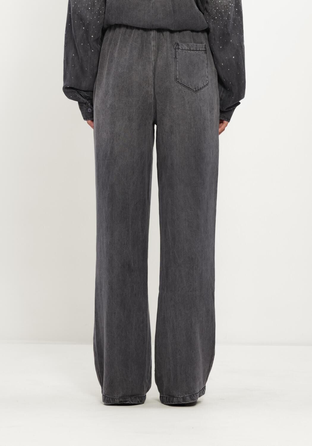 Antraciet STUDIO AMAYA Wijde broek ZIA PANTS - large