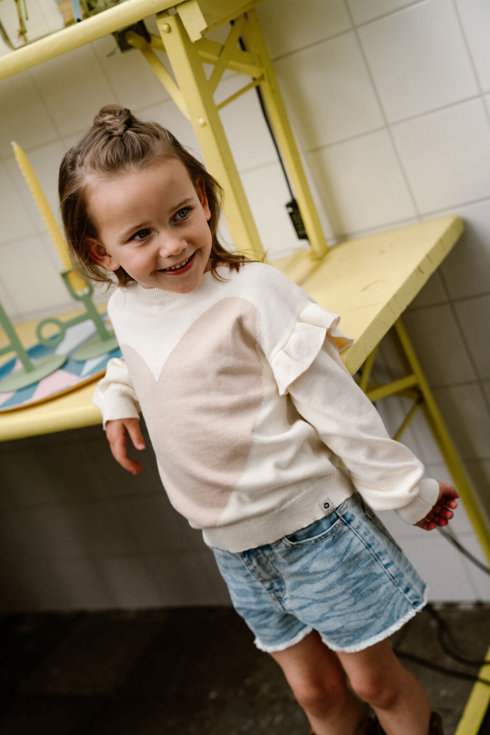 DAILY7 Meisjes Truien & Vesten Knitted Sweat Fancy Beige