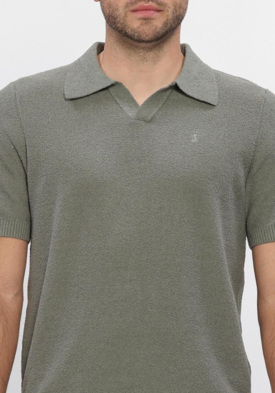 Groene BUTCHER OF BLUE Polo BOUCLE KNIT POLO - large