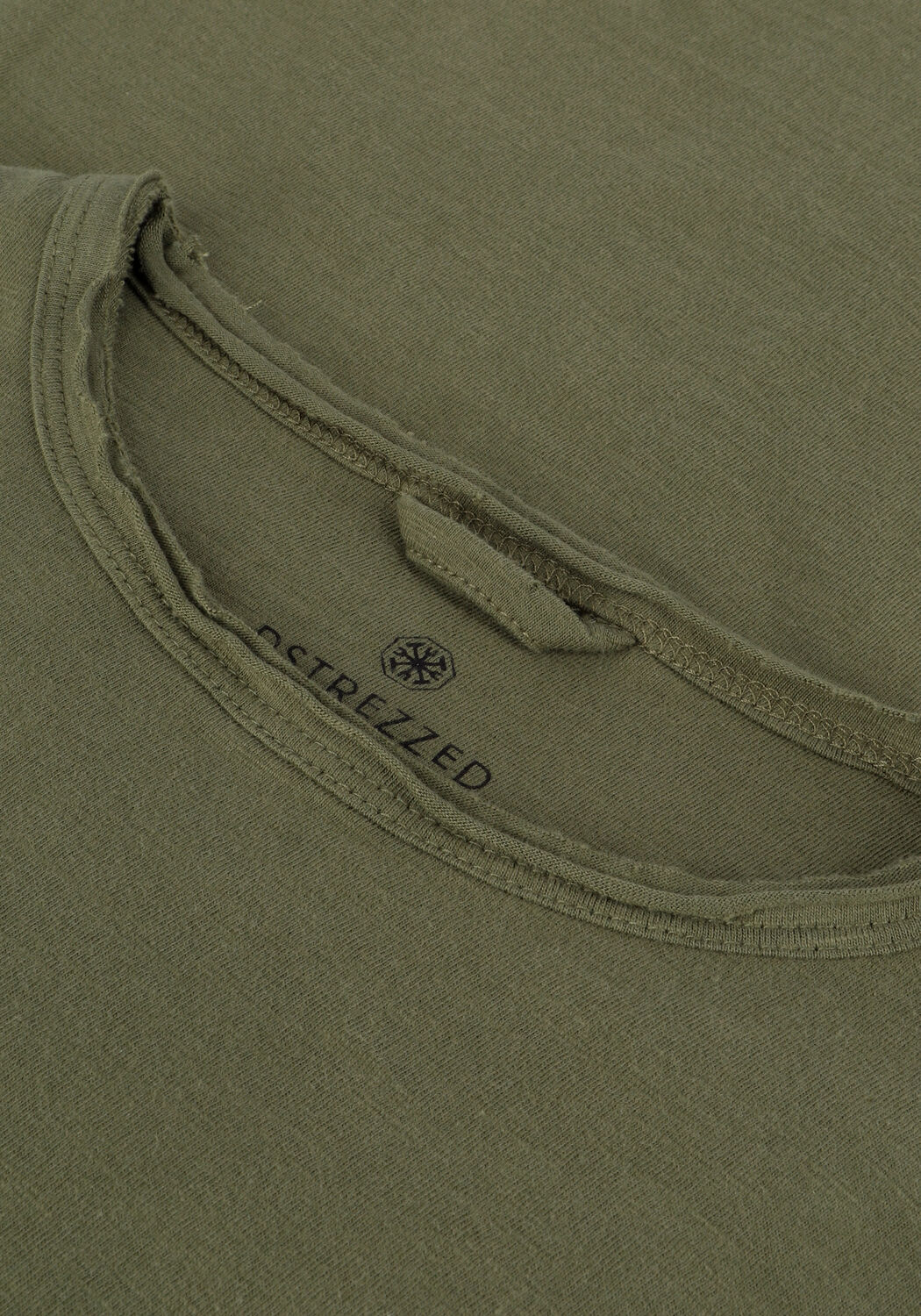 Donkergroene DSTREZZED T-shirt MC. QUEEN BASIC TEE ORGANIC SLUB JERSEY - large