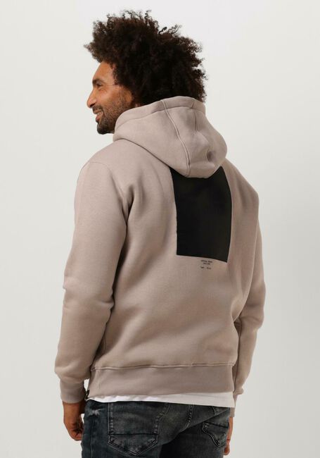 Taupe PUREWHITE Sweater HOODIE WITH FRONT PRINT AND BACK ARTWORK - large