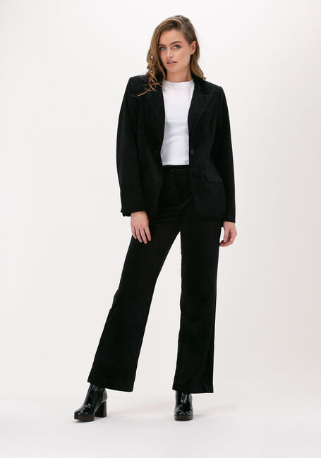 Zwarte NA-KD Pantalon VELVET WIDE SUIT PANTS - large