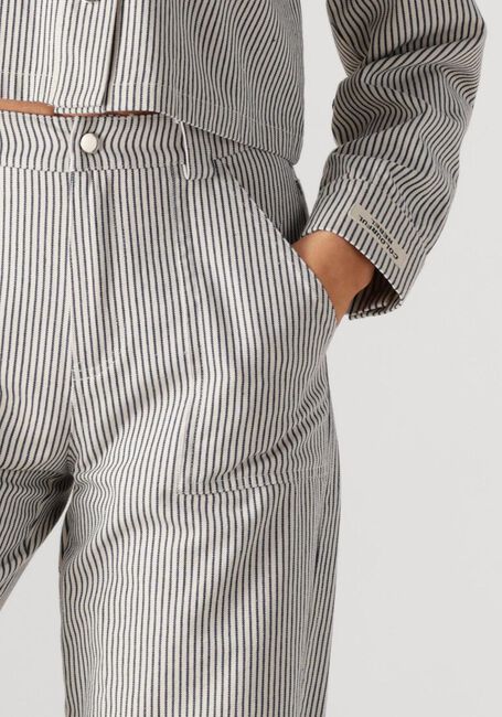 Blauwe COLOURFUL REBEL Straight leg jeans KENSI STRIPED WORKER PANTS - large