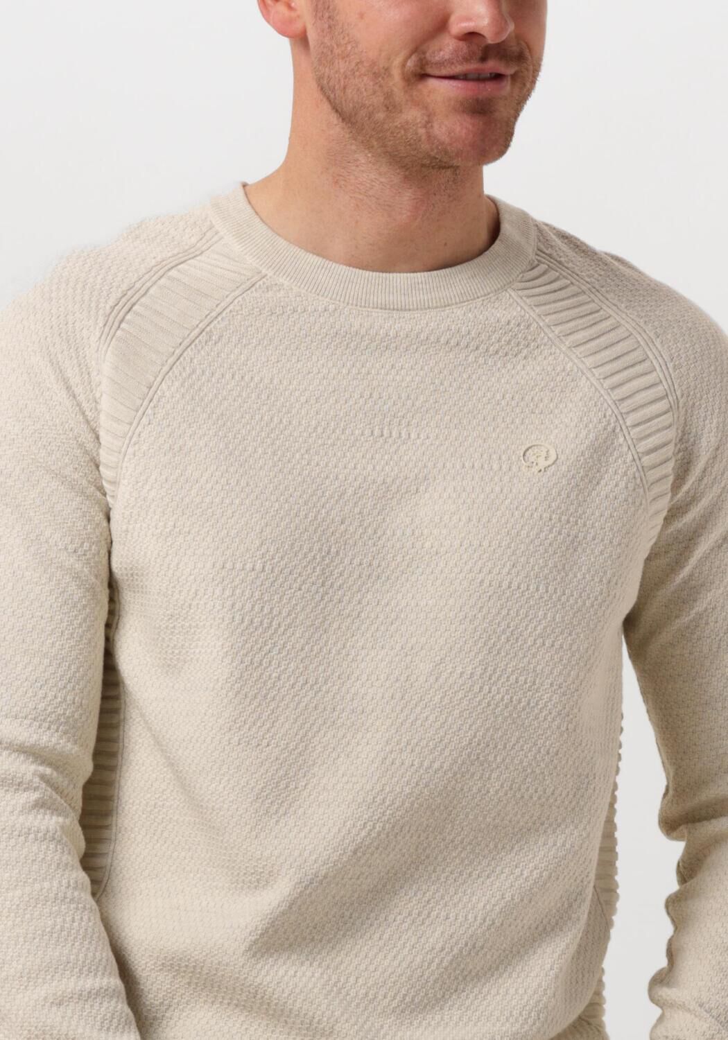 CAST IRON Heren Truien & Vesten Crewneck Cotton Heather Plated Blend Beige