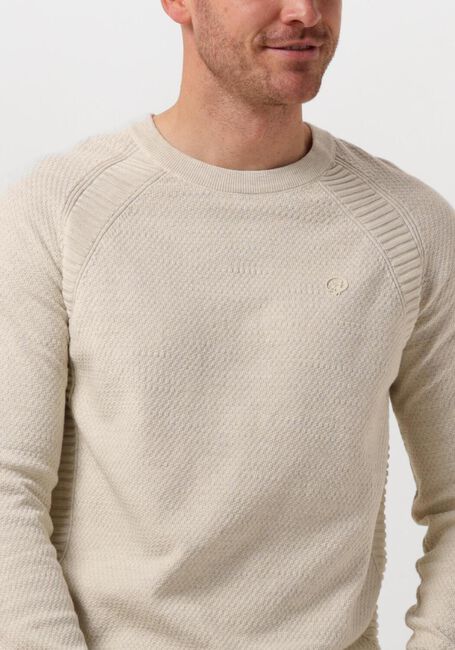Beige CAST IRON Trui CREWNECK COTTON HEATHER PLATED BLEND - large