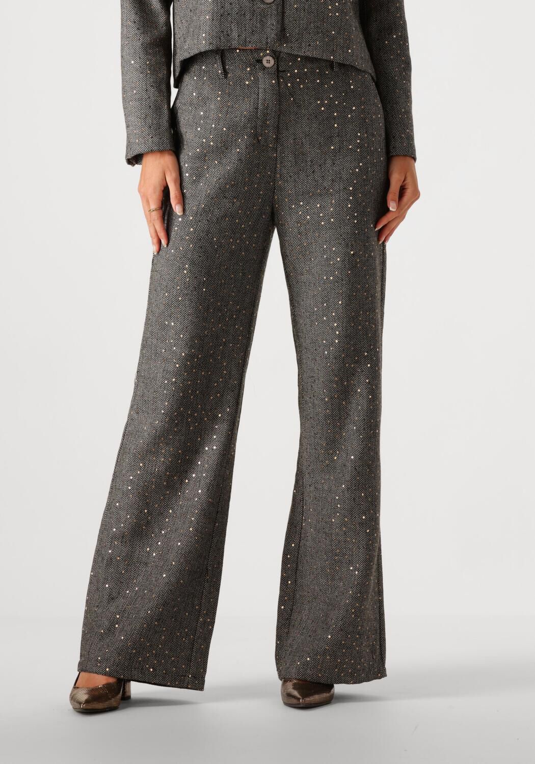 Ydence Elegante Zwarte Broek voor Vrouwen Gray Dames