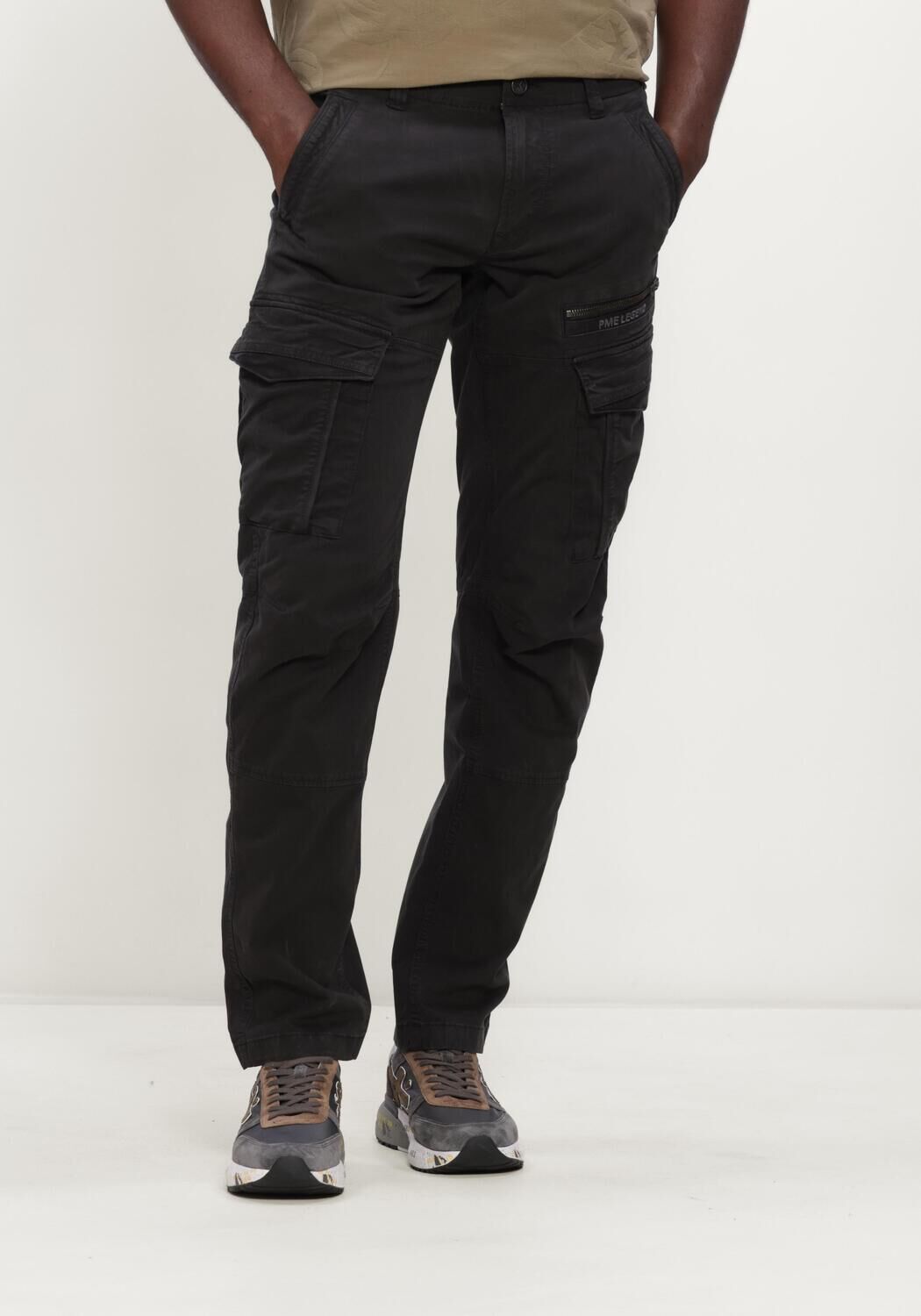 Donkergrijze PME LEGEND Cargobroeken NORDROP CARGO 3.0 STRETCH TWILL - large