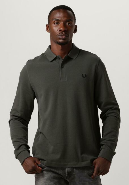 Olijf FRED PERRY Polo LONG SLEEVE PLAIN FRED PERRY SHIRT - large