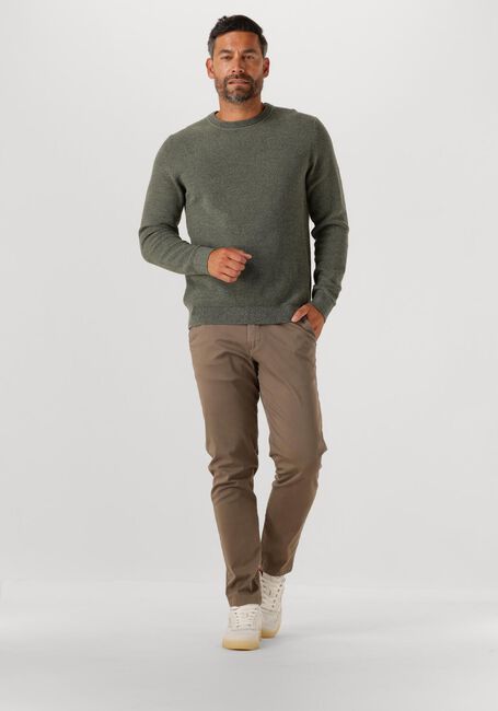 Olijf SELECTED MEN Trui SLHROSS LS KNIT STRUCTURE CREW NECK NOOS - large