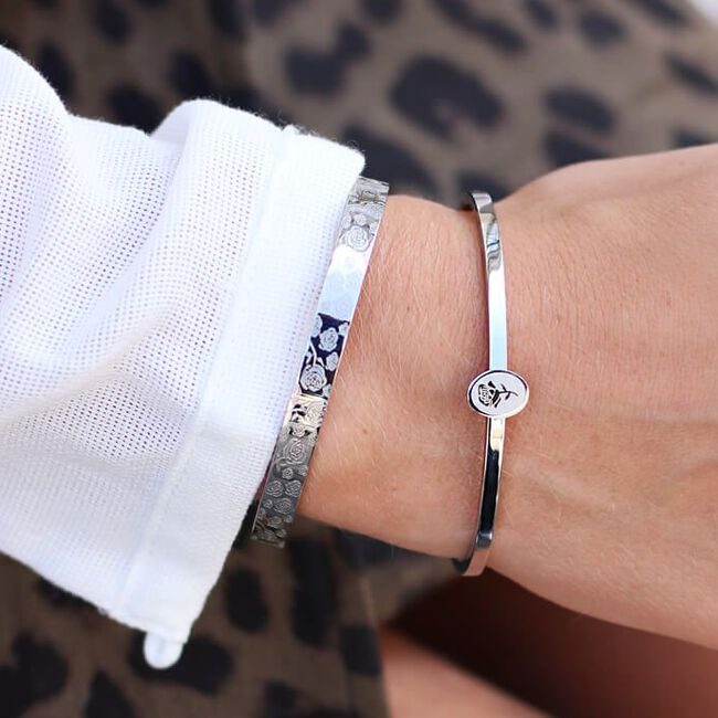 Zilveren MY JEWELLERY Armbanden ROSES PRINT BANGLE BIG Zilveren MY JEWELLERY Armbanden ROSES PRINT BANGLE BIG - large