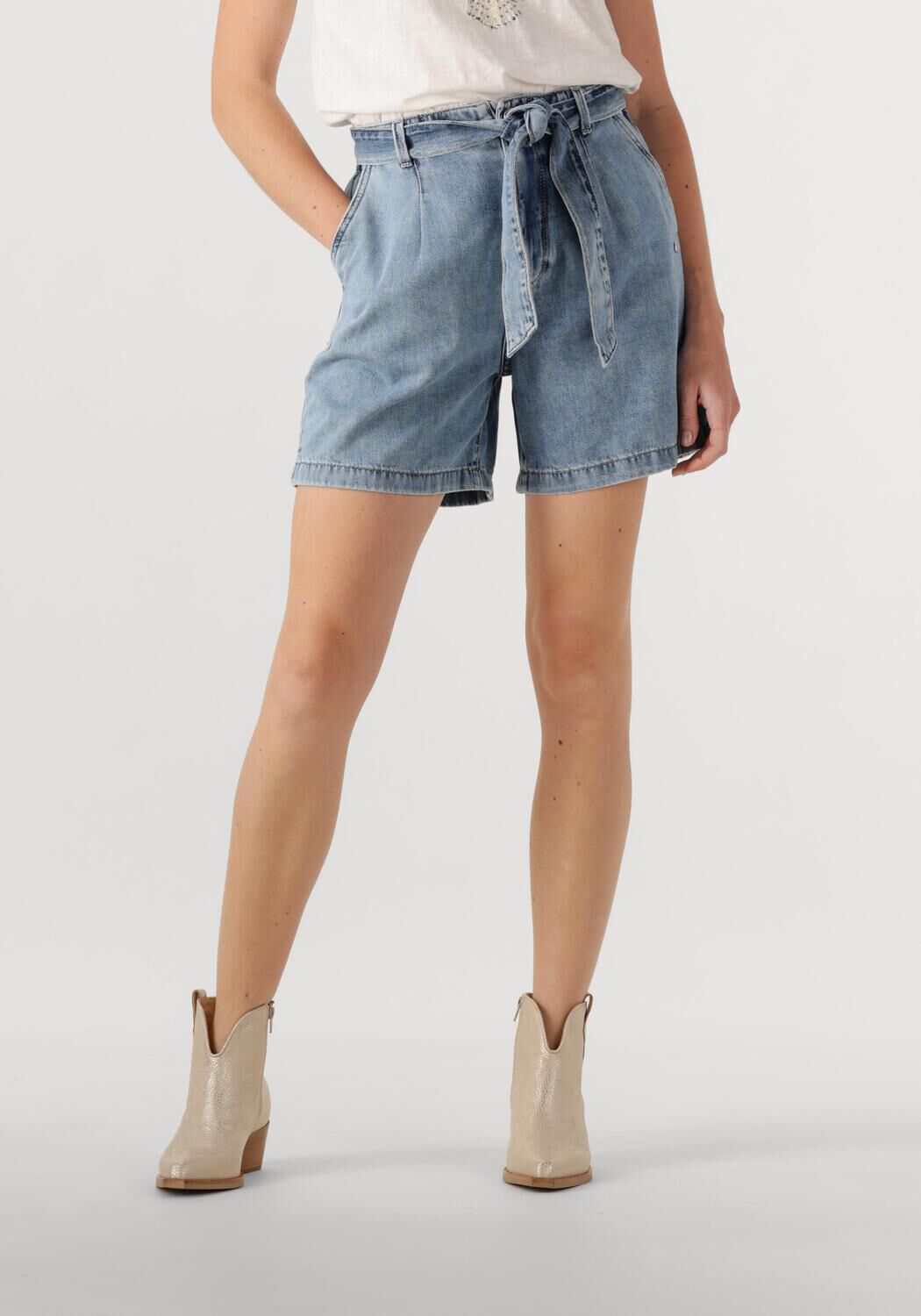 Mos Mosh regular high waist denim short light blue denim
