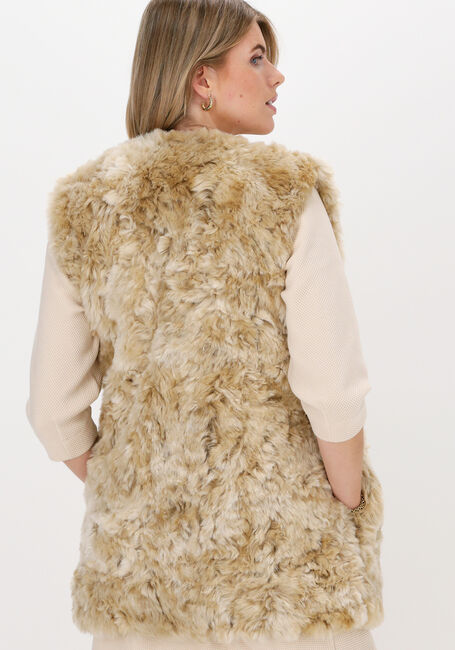 Beige VANILIA Gilet CURLY FAUX FU - large