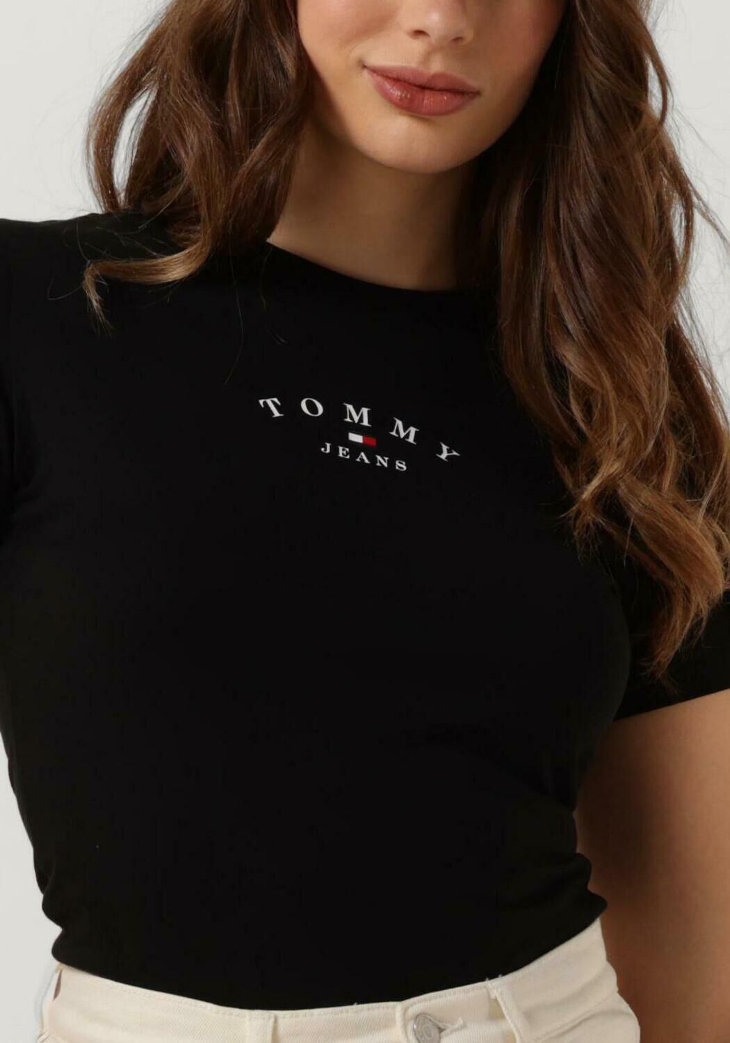 TOMMY JEANS Dames Tops & T-shirts Tjw Slim Essential Logo Zwart
