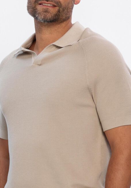 Beige PROFUOMO Polo POLO OPEN COLLAR RIB - large