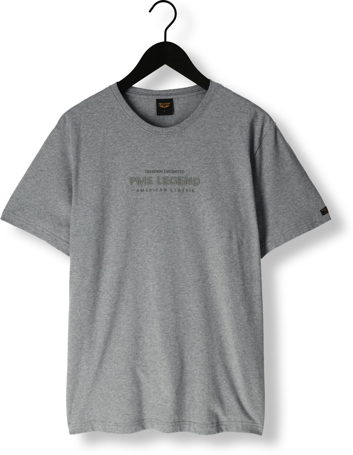 PME LEGEND Heren Polo's & T-shirts Short Sleeve R-neck Cotton Elastane Jersey Grijs