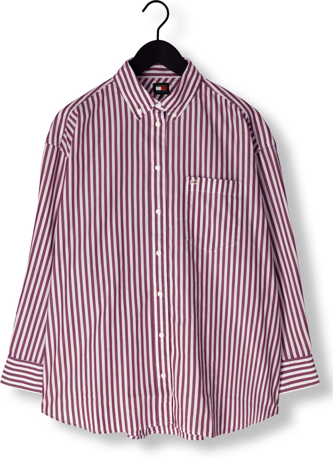 TOMMY JEANS Dames Blouses Tjw Ovs Pinstripe Sh Rood