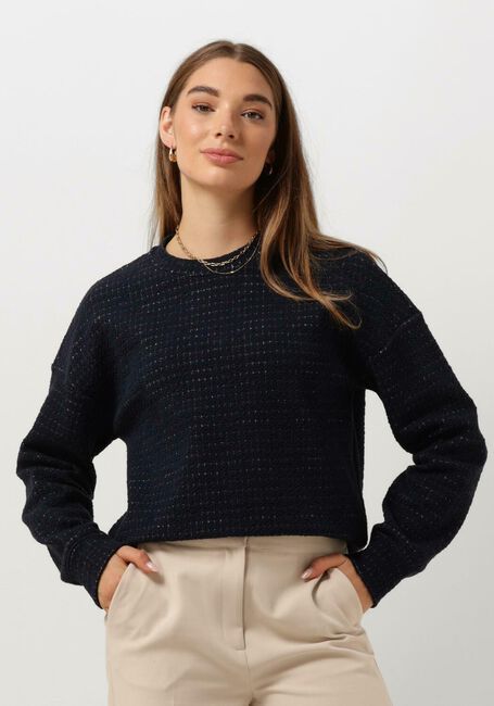 Donkerblauwe VANILIA Trui STRUCTURE SWEAT - large