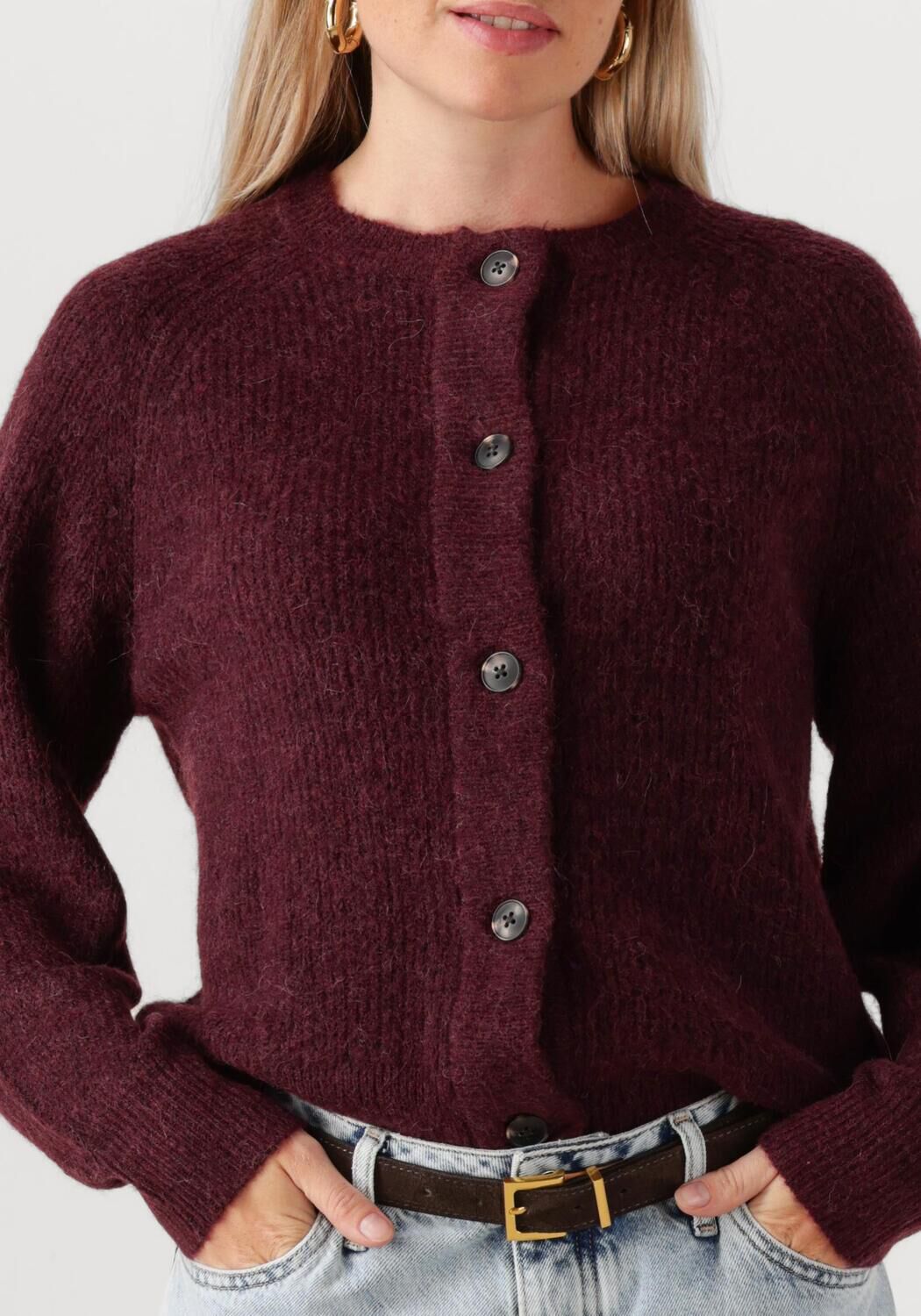 SELECTED FEMME Dames Truien & Vesten Slflulu Ls Knit Short Cardigan Bordeaux