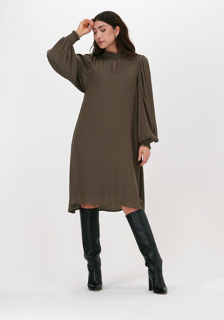 Taupe BRUUNS BAZAAR Midi jurk PRICKLY S METTE DRESS - large