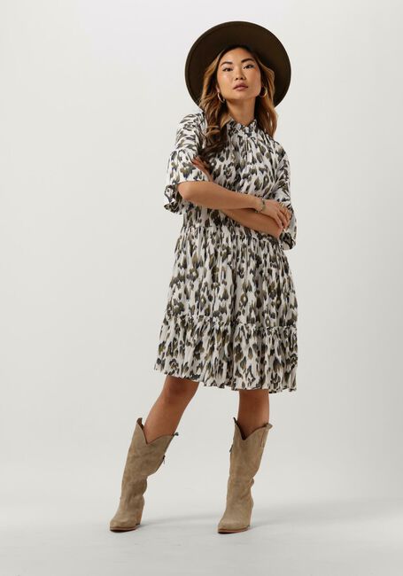Olijf SCOTCH & SODA Mini jurk SHORT DRESS WITH RUFFLE SLEEVE DETAIL - large