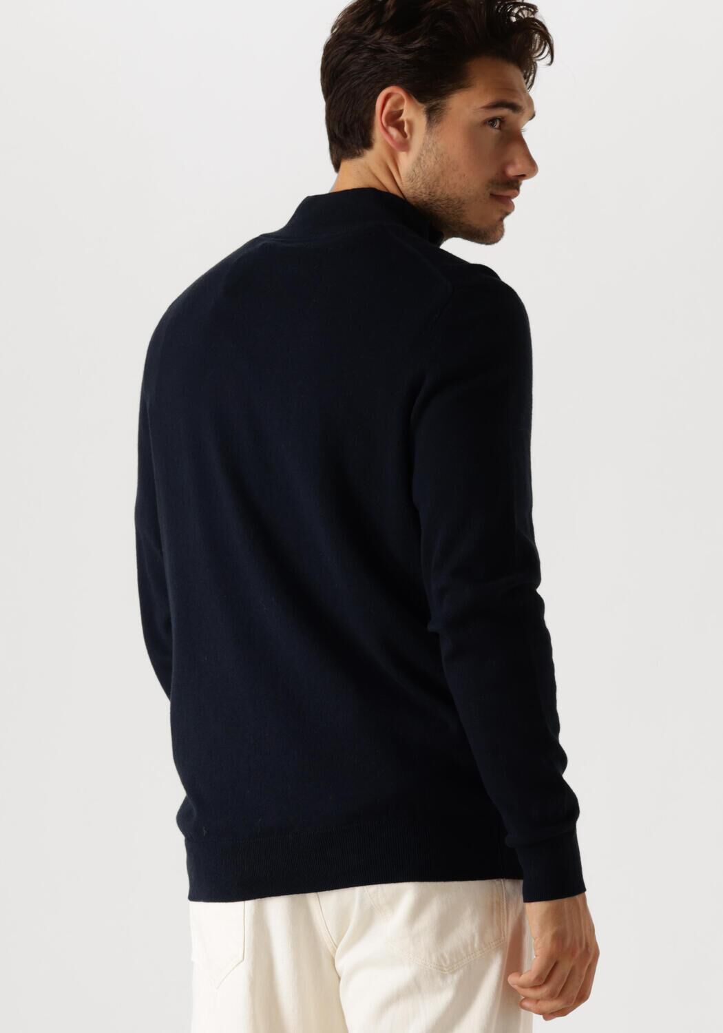 LYLE & SCOTT Heren Truien & Vesten Cotton Merino Quarter Zip Jumper Donkerblauw