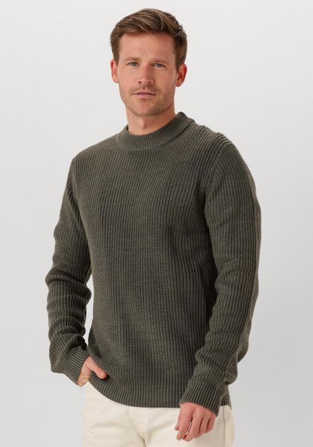 Donkergroene DSTREZZED Trui CREW RIBKNIT - large