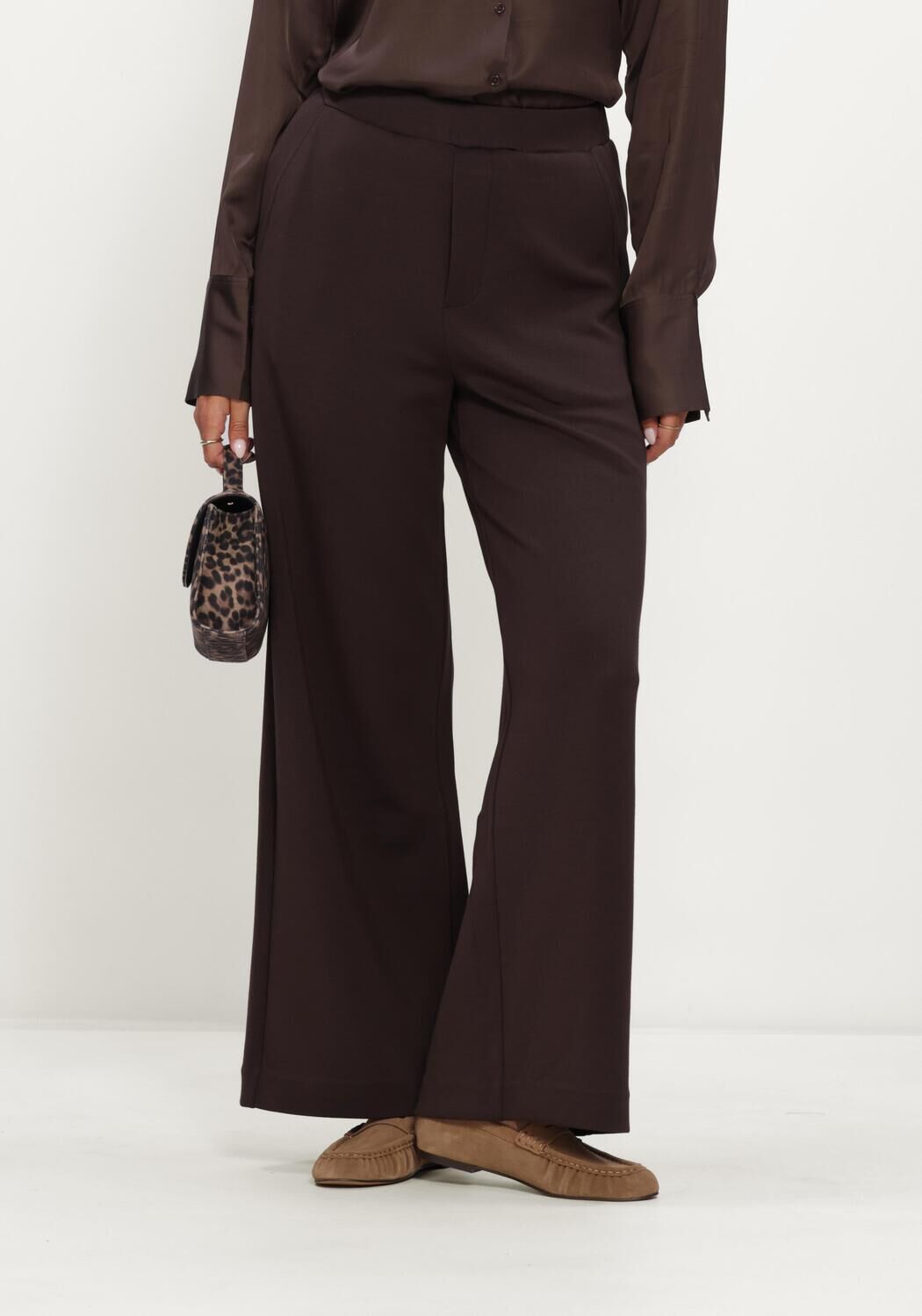 Bruine INWEAR Wijde broek GINCETTEIW PANT - large
