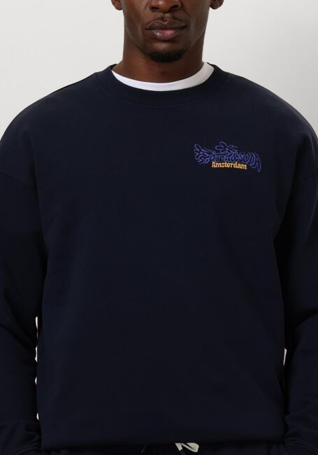 Donkerblauwe SCOTCH & SODA Trui FRONT BACK ARTWORK SWEATSHIRT - large