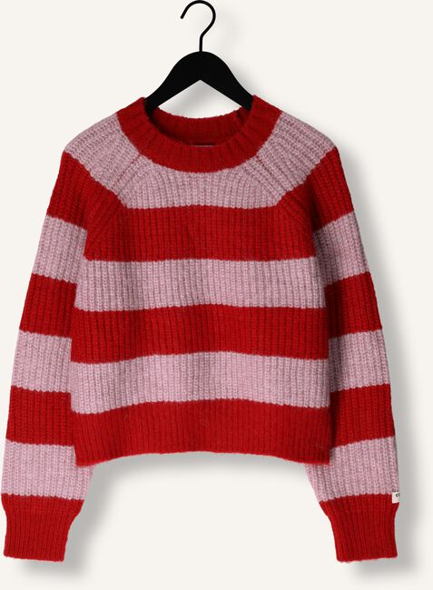 Rode COLOURFUL REBEL Trui KINZA STRIPED KNITTED SWEATER Rode COLOURFUL REBEL Trui KINZA STRIPED KNITTED SWEATER - large
