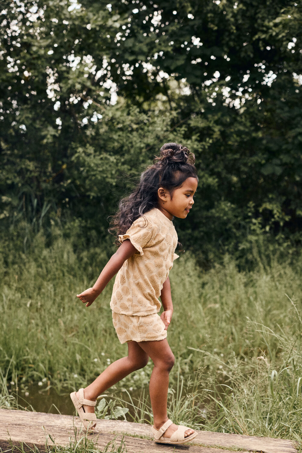 Beige DAILY7 T-shirt T-SHIRT TERRY PRINT - large